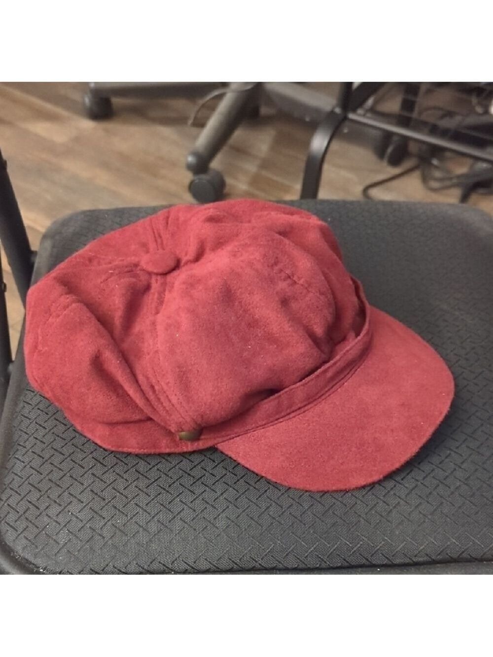 Red Burgundy Suede Cap